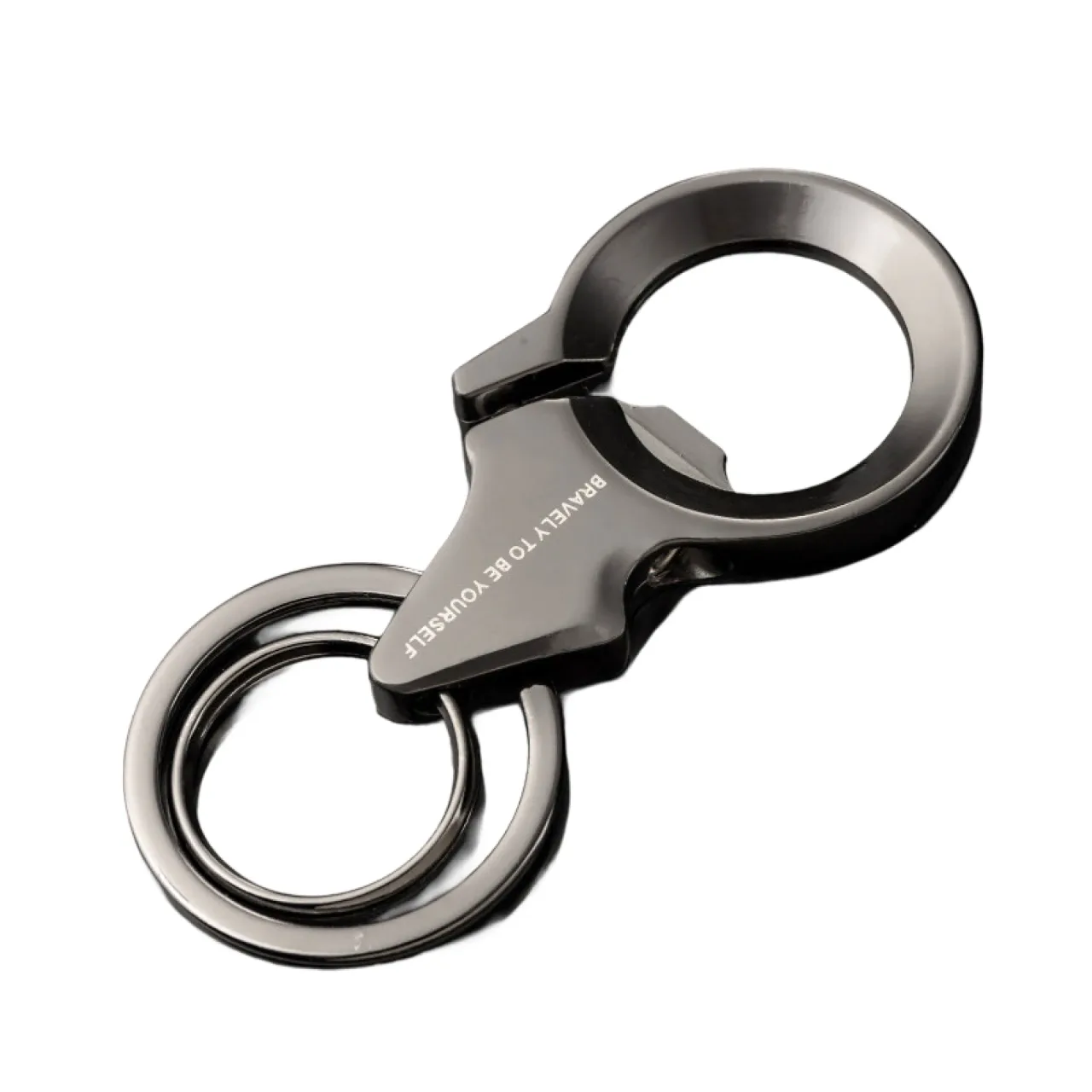 Zinc Alloy Keychain with Bottle Opener and Dual Key Rings