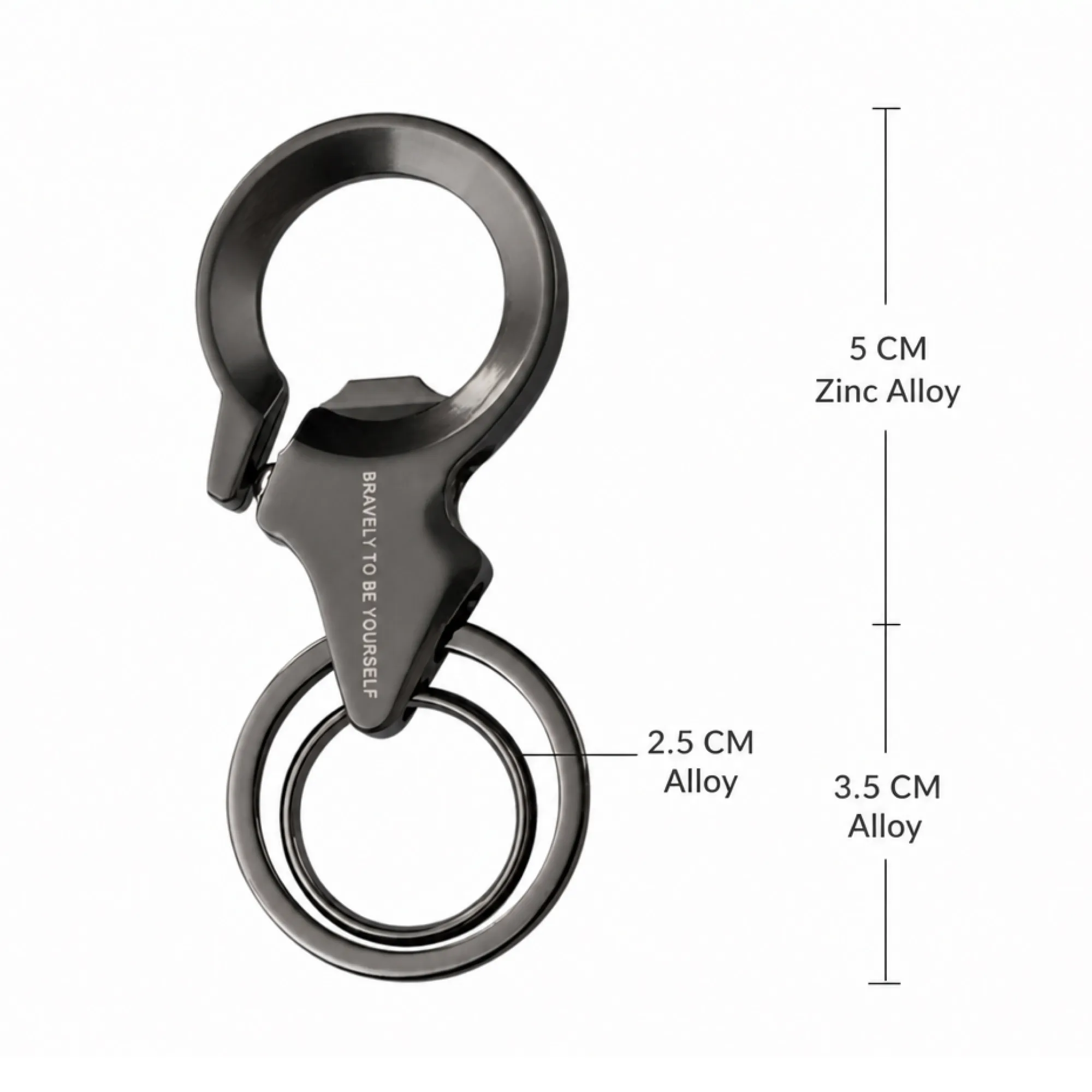 Zinc Alloy Keychain with Bottle Opener and Dual Key Rings thumbnail 5