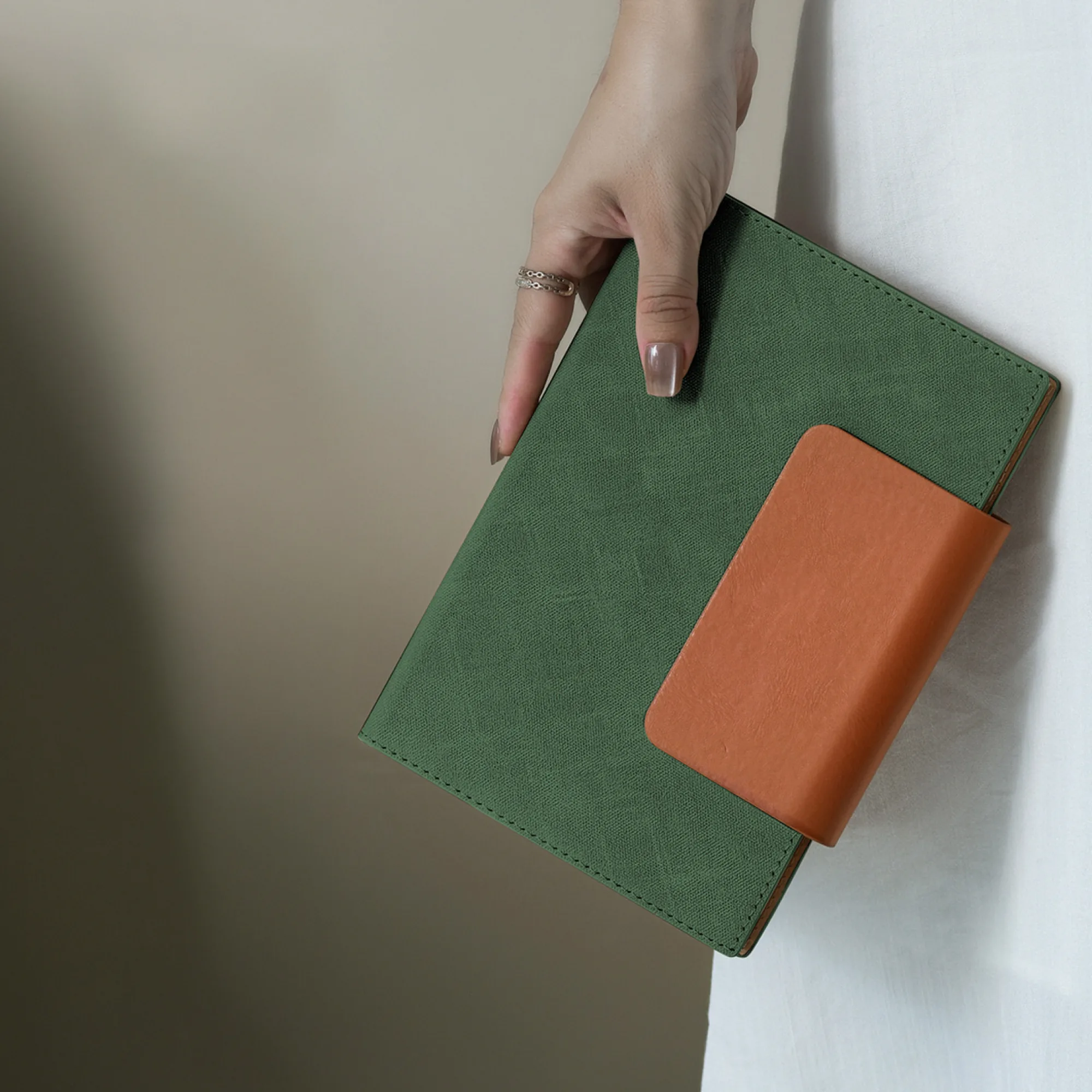 A5 Hardcover Ruled Notebook with PU Leather Cover and Magnetic Buckle