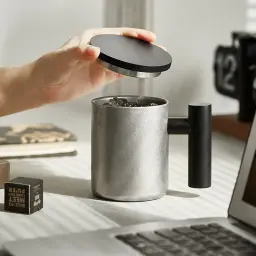 Retro Silver Stainless Steel Mug (Double-Wall or Single-Wall, with or without Lid) thumbnail 3