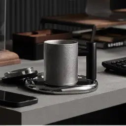Retro Silver Stainless Steel Mug (Double-Wall or Single-Wall, with or without Lid) thumbnail 2