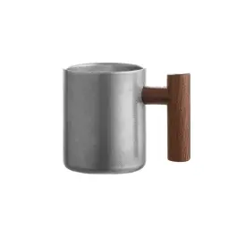 Retro Silver Stainless Steel Mug (Double-Wall or Single-Wall, with or without Lid) thumbnail 13