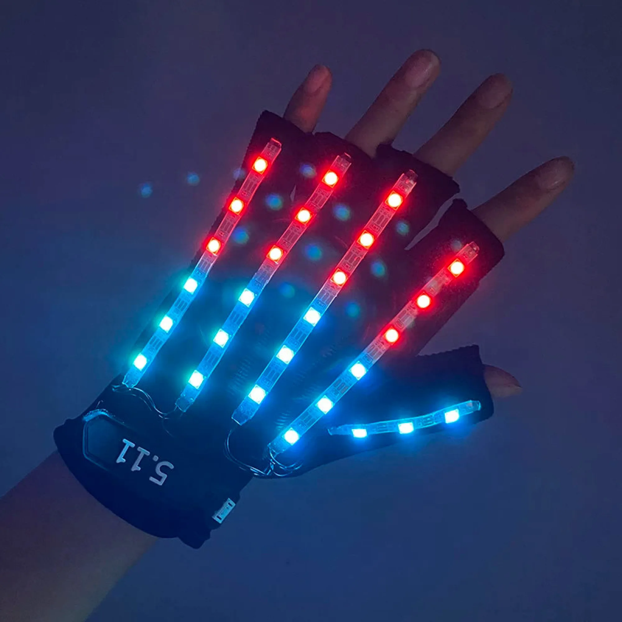 LED Light-Up Gloves with Fingerless Design and Multiple Color Options thumbnail 8
