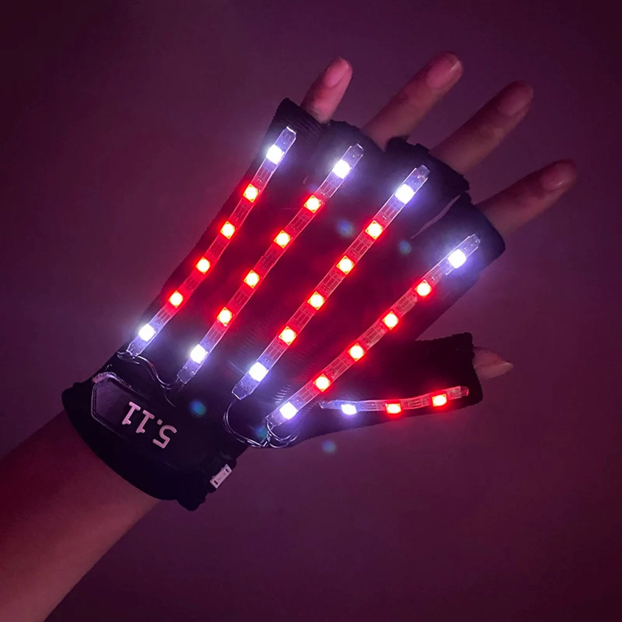 LED Light-Up Gloves with Fingerless Design and Multiple Color Options thumbnail 9