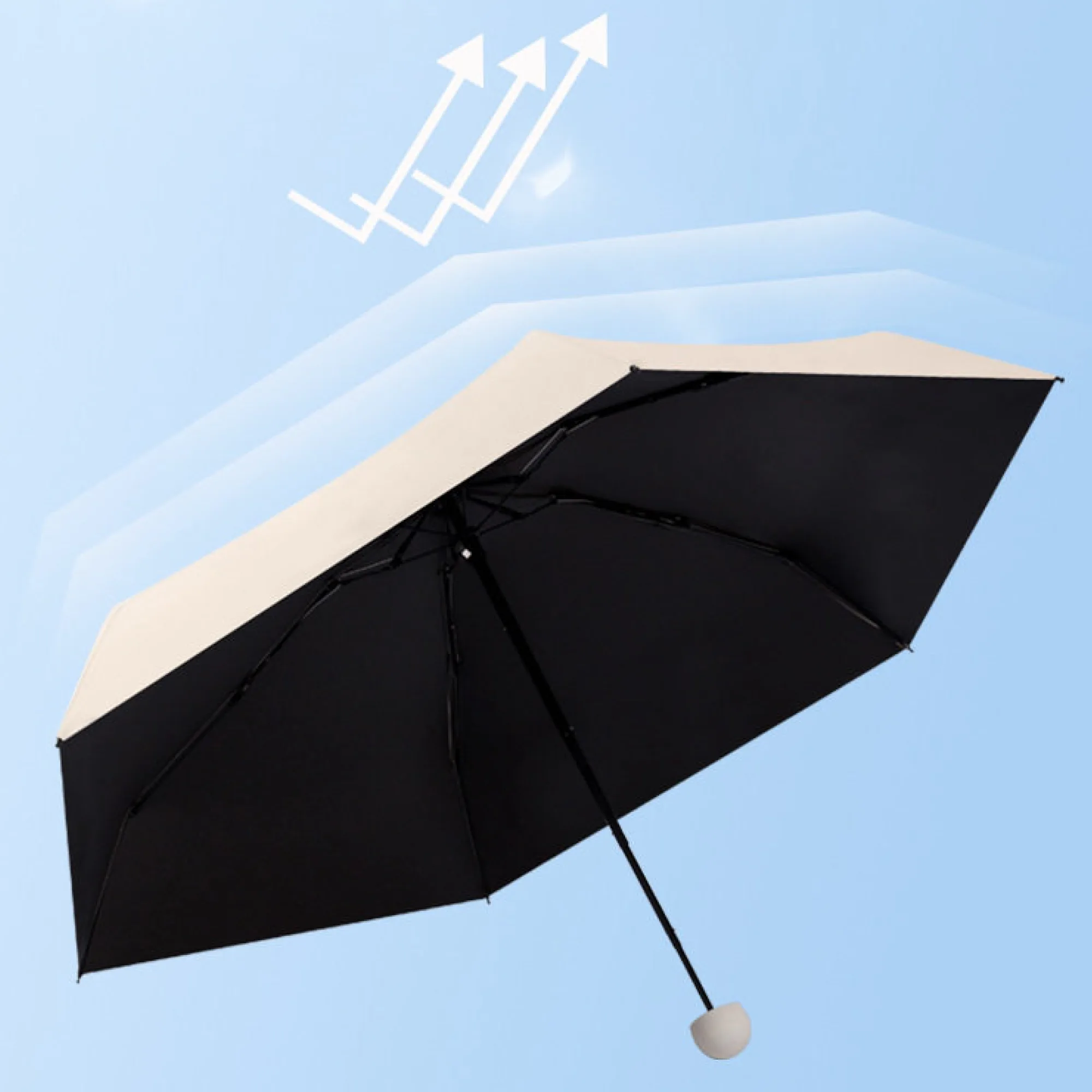 Five-Fold Mini Umbrella for Sun and Rain thumbnail 4