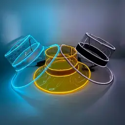 LED Luminous and Non-Luminous Flat-Top Bucket Hats thumbnail 2