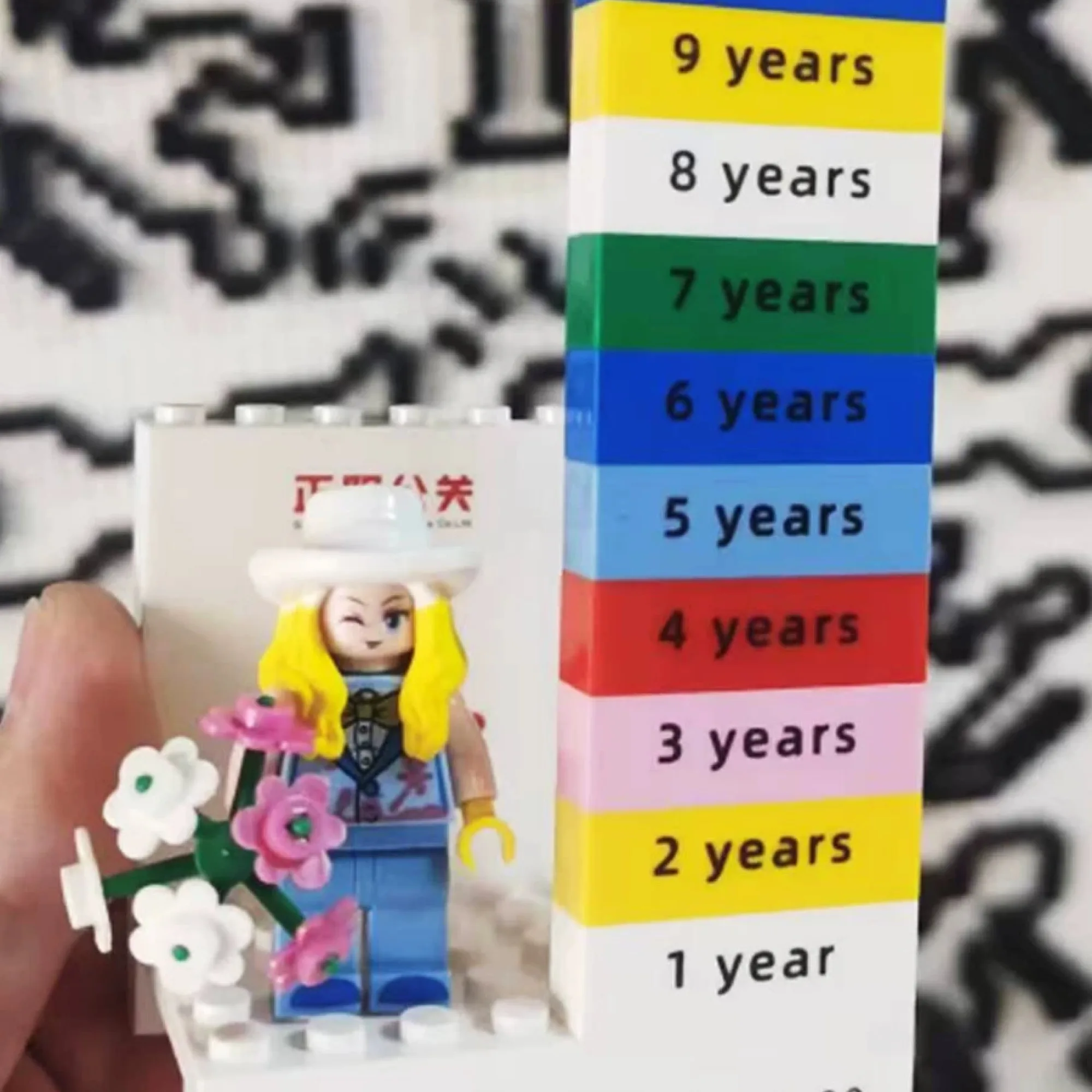 LEGO-Style Resin Minifigure Display Stand with Building Block Base thumbnail 4