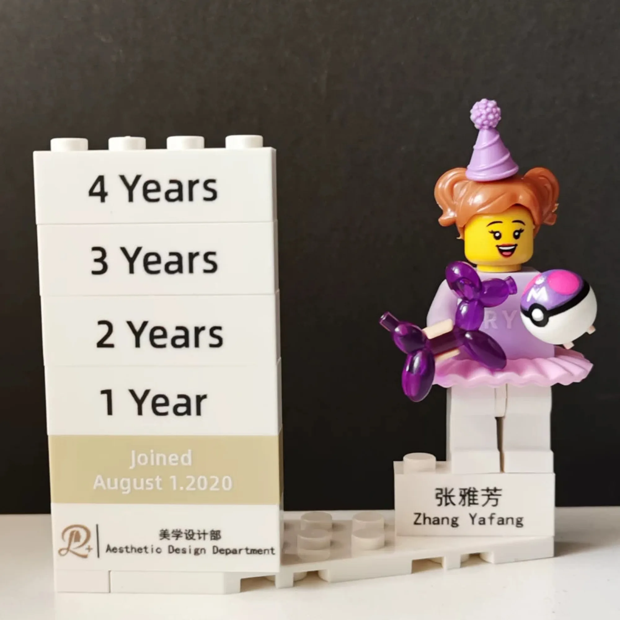 LEGO-Style Resin Minifigure Display Stand with Building Block Base thumbnail 3
