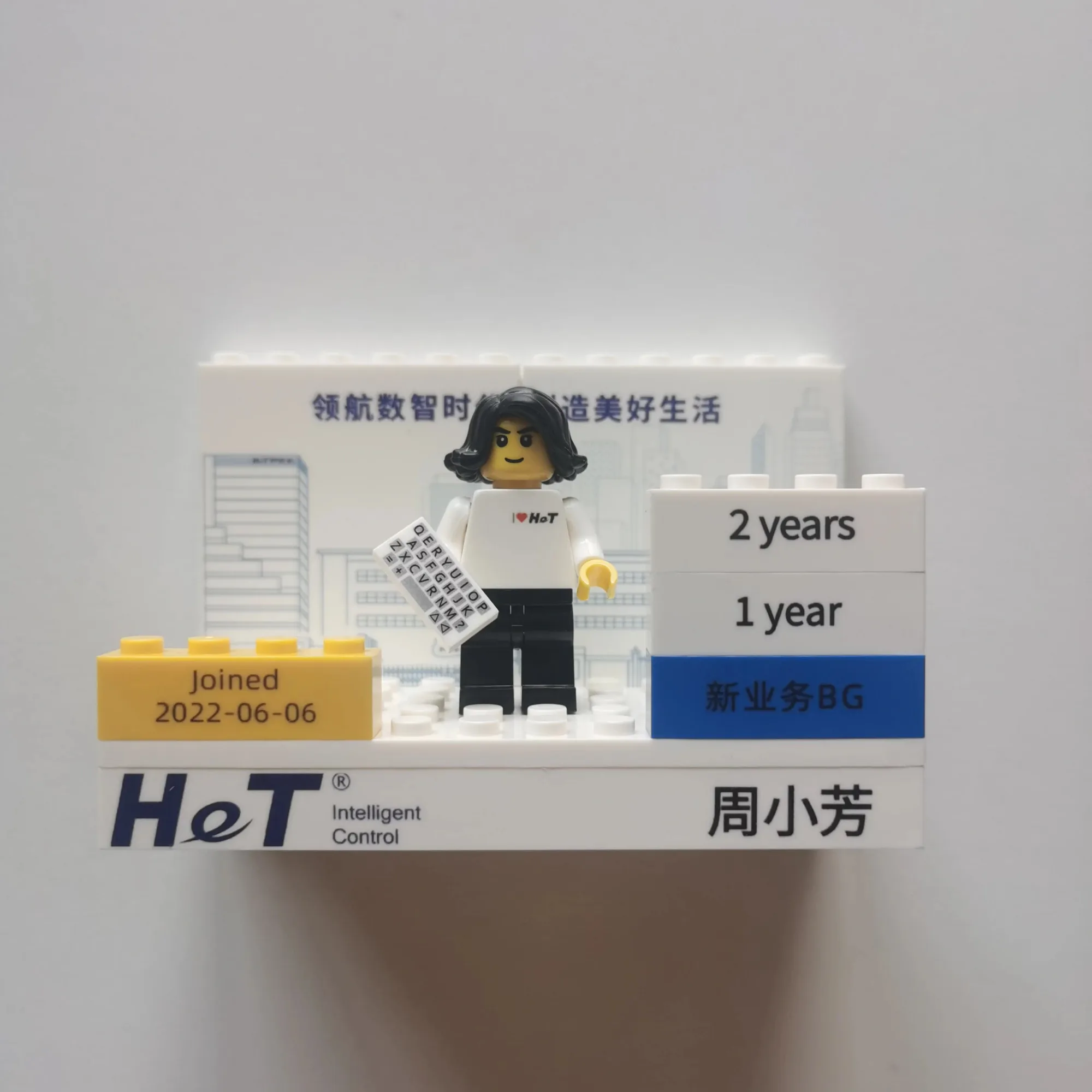 LEGO-Style Resin Minifigure Display Stand with Building Block Base