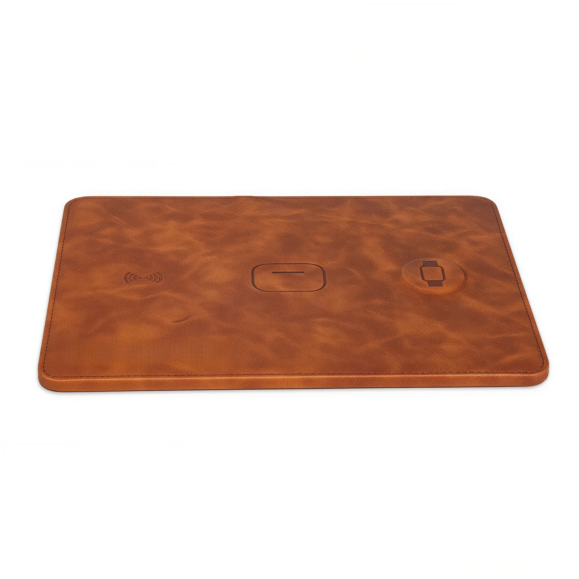 3-in-1 Wireless Charging PU Leather Mouse Pad thumbnail 6