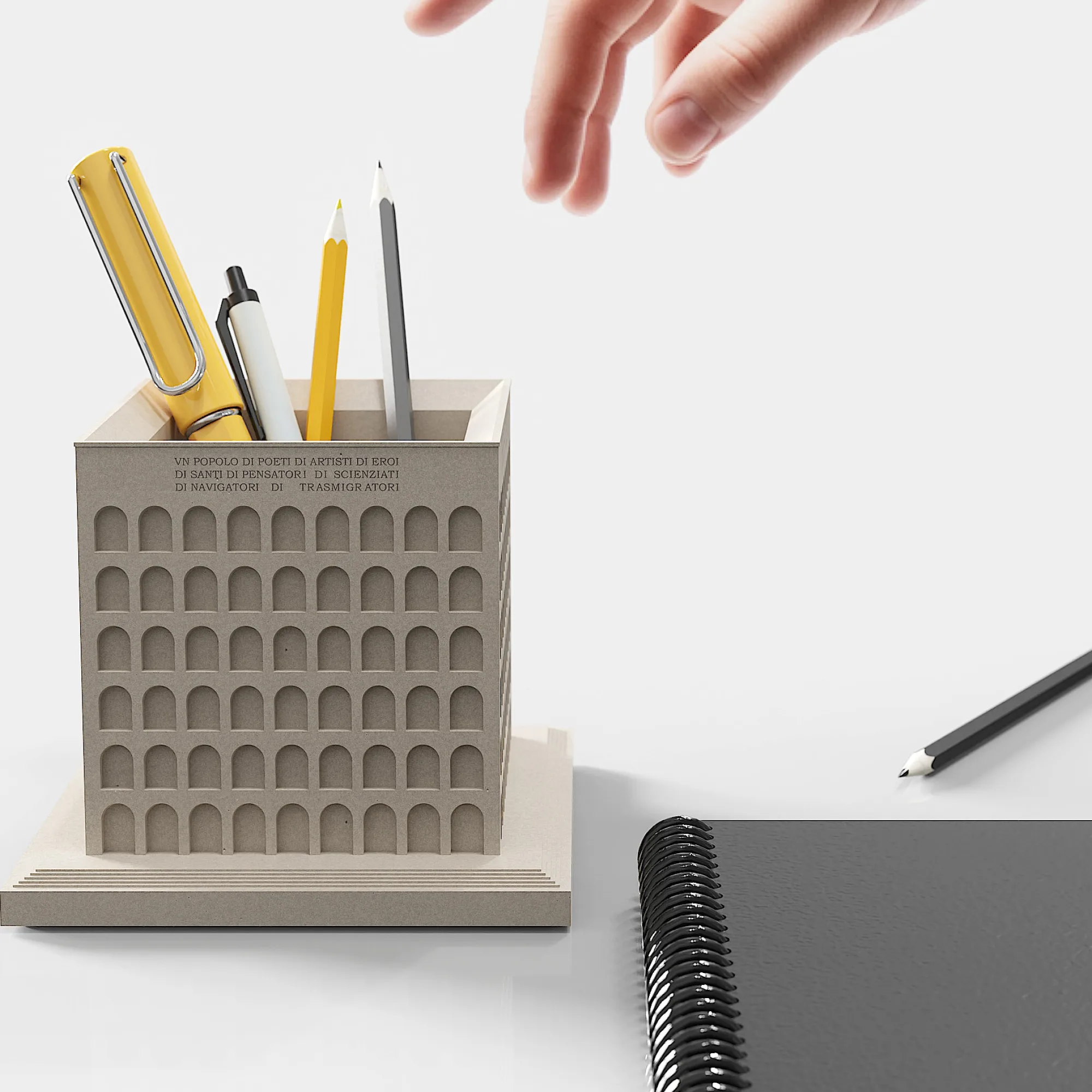 Italian Civilization Palace Concrete Pen Holder