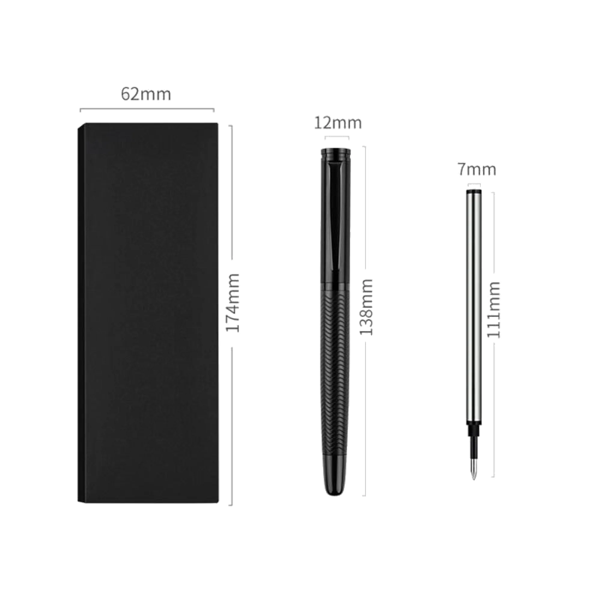 Metal Rollerball Pen with Wave and Dragon Scale Patterns thumbnail 5