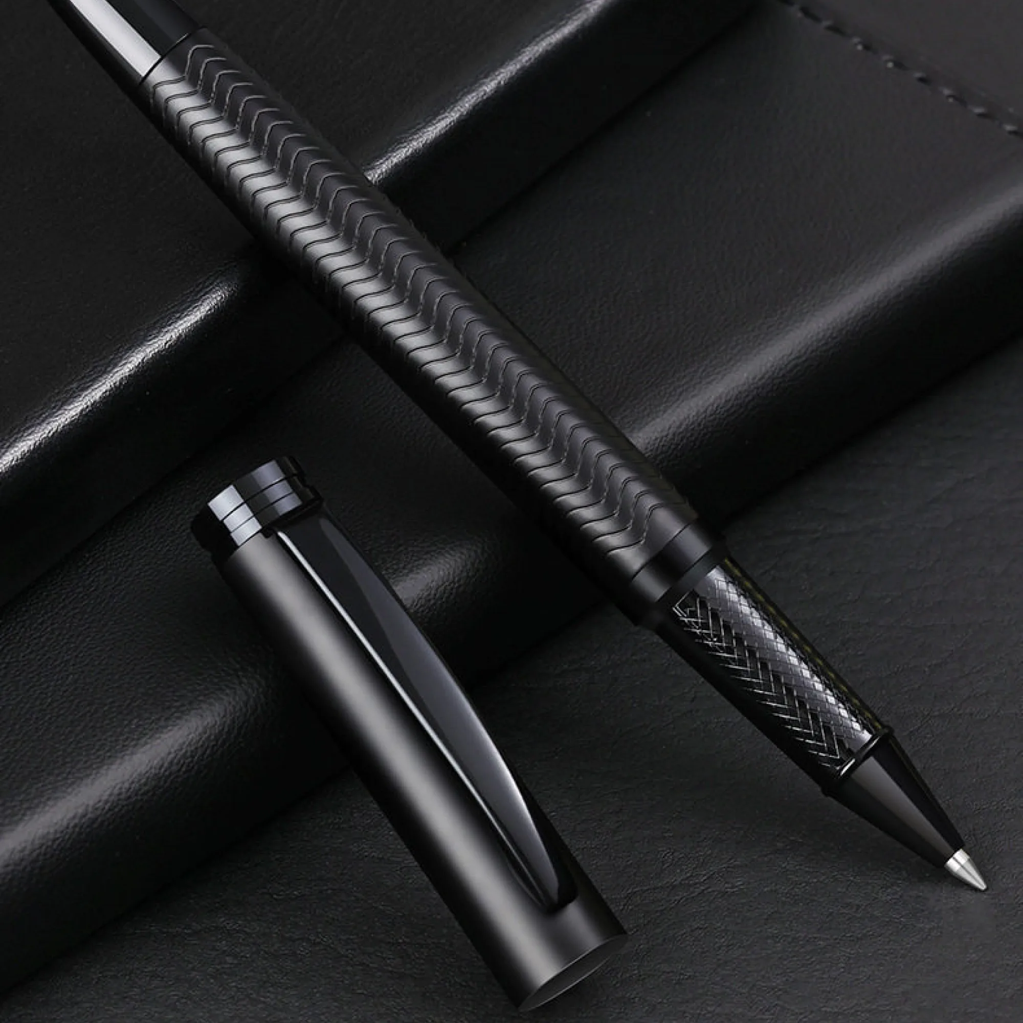 Metal Rollerball Pen with Wave and Dragon Scale Patterns thumbnail 3