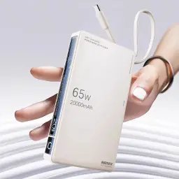 Remax RPP-87 20000mAh 65W Two-Way Fast Charging Power Bank with Retractable Cable thumbnail 2