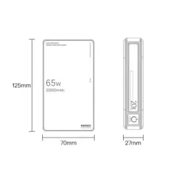 Remax RPP-87 20000mAh 65W Two-Way Fast Charging Power Bank with Retractable Cable thumbnail 11
