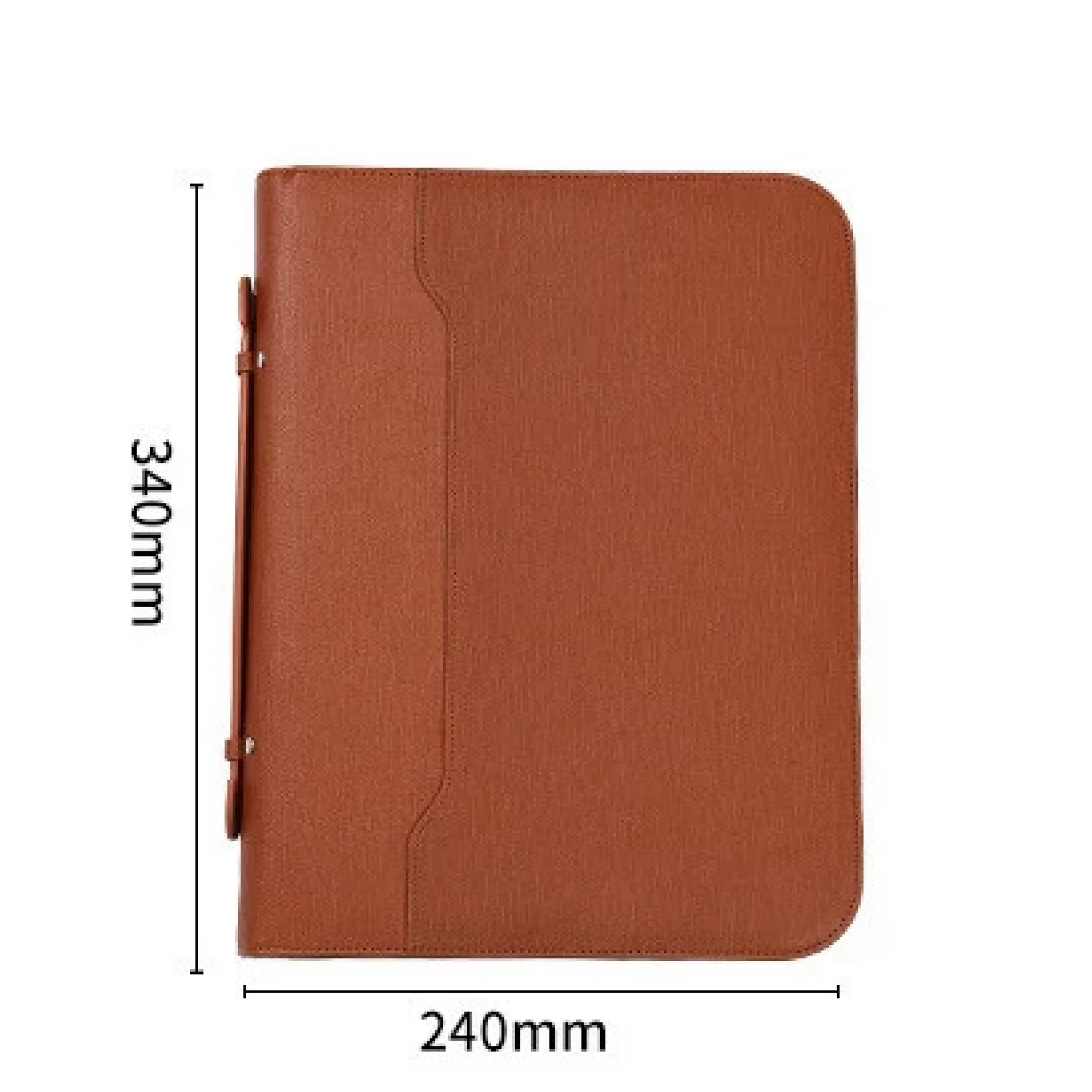 A4 PU Leather Zippered Business Document Folder with Handle thumbnail 8