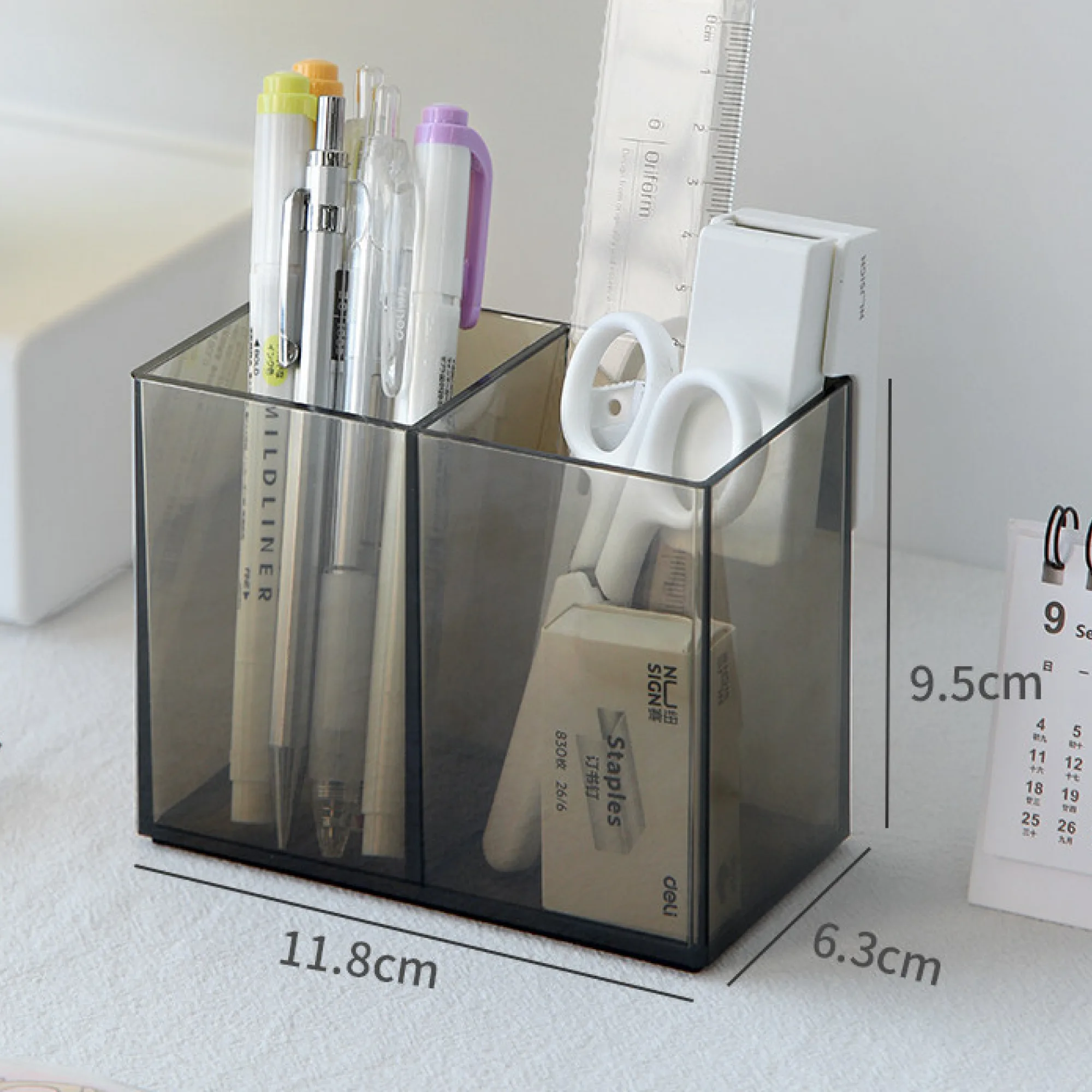 Acrylic Desk Pen Holder with Multiple Compartments thumbnail 7