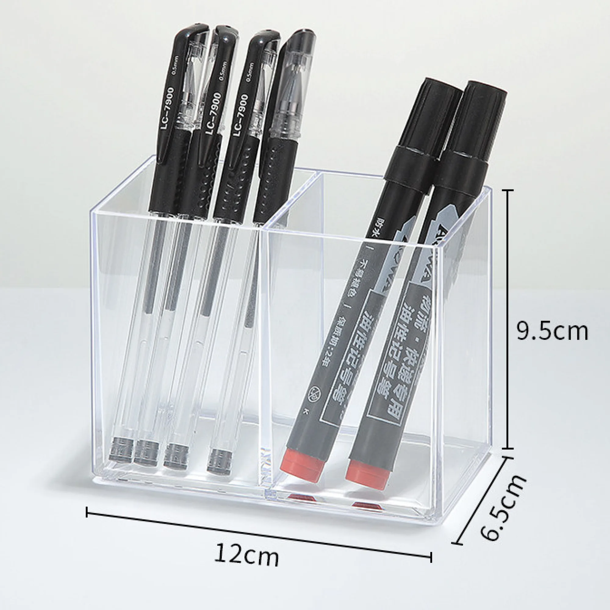 Acrylic Desk Pen Holder with Multiple Compartments thumbnail 6