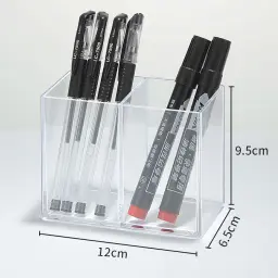 Acrylic Desk Pen Holder with Multiple Compartments thumbnail 6
