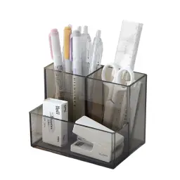 Acrylic Desk Pen Holder with Multiple Compartments thumbnail 1