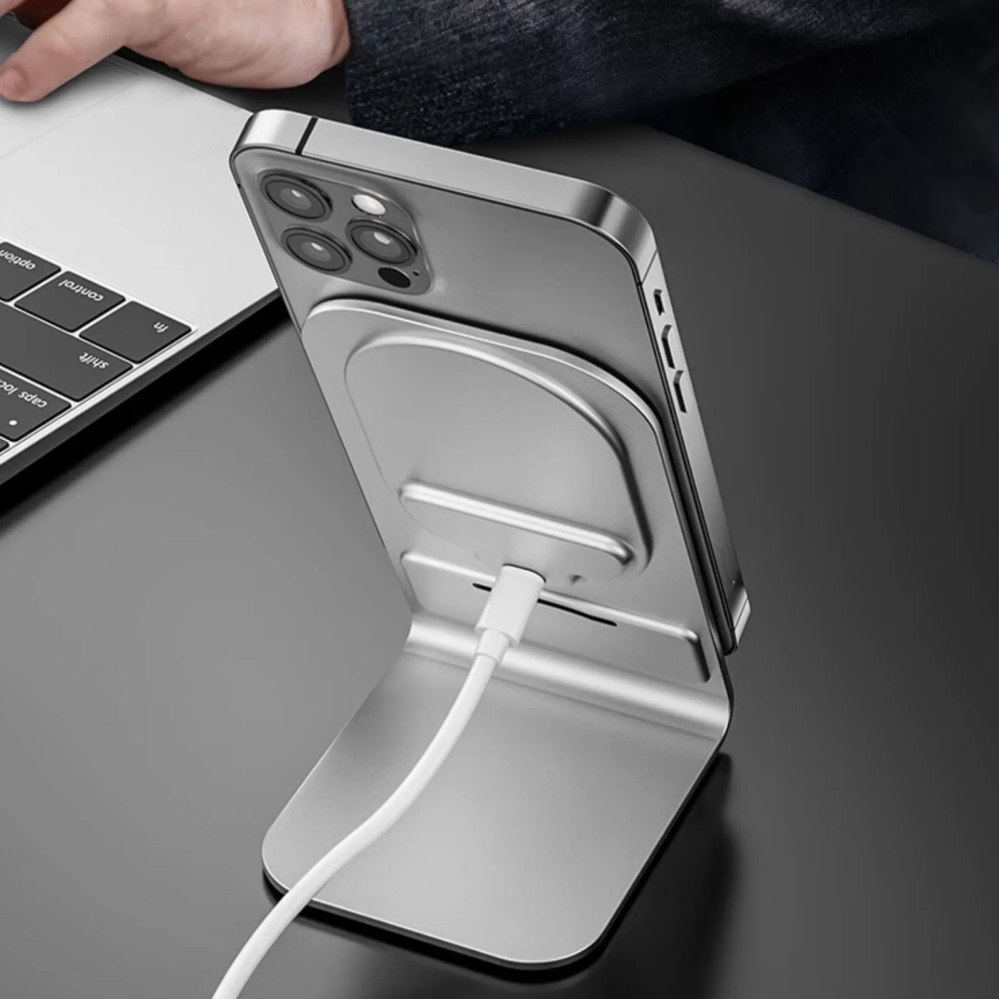 MagSafe Compatible Wireless Charging Stand for iPhone 12-17 Pro Max, 15W thumbnail 4