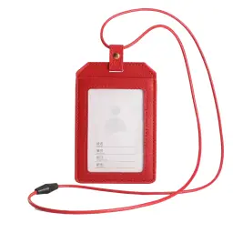 Genuine Leather ID Card Holder with Lanyard - Vertical and Horizontal Styles thumbnail 12
