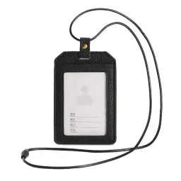 Genuine Leather ID Card Holder with Lanyard - Vertical and Horizontal Styles thumbnail 9