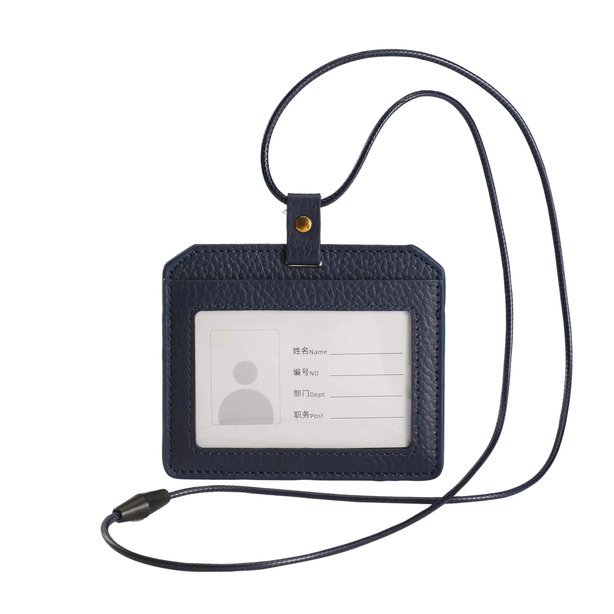 Genuine Leather ID Card Holder with Lanyard - Vertical and Horizontal Styles thumbnail 13