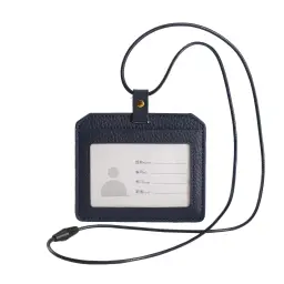 Genuine Leather ID Card Holder with Lanyard - Vertical and Horizontal Styles thumbnail 13