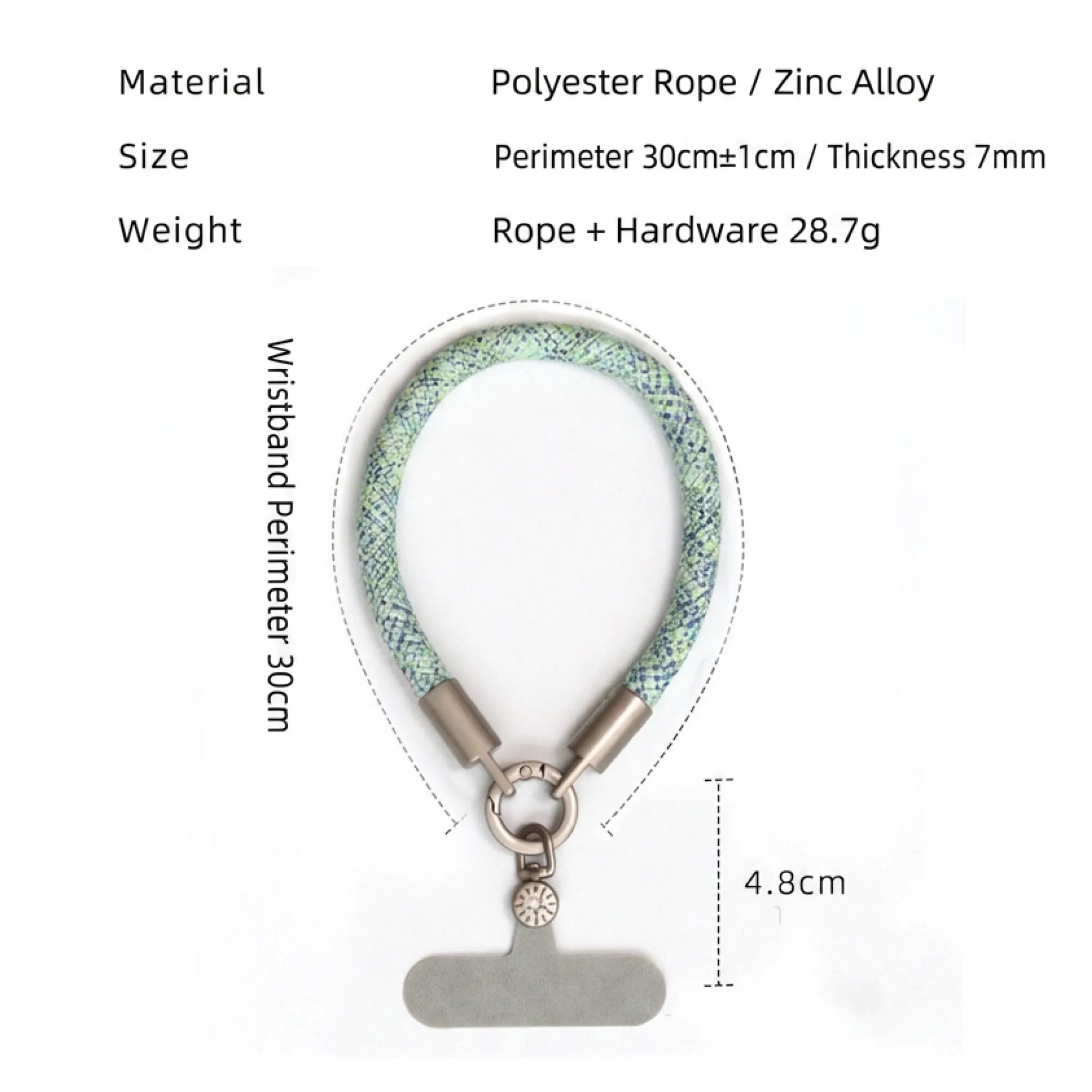 Woven Polyester Wrist Strap with Zinc Alloy Hardware for Phone Cases and Keychains thumbnail 5