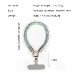 Woven Polyester Wrist Strap with Zinc Alloy Hardware for Phone Cases and Keychains thumbnail 5