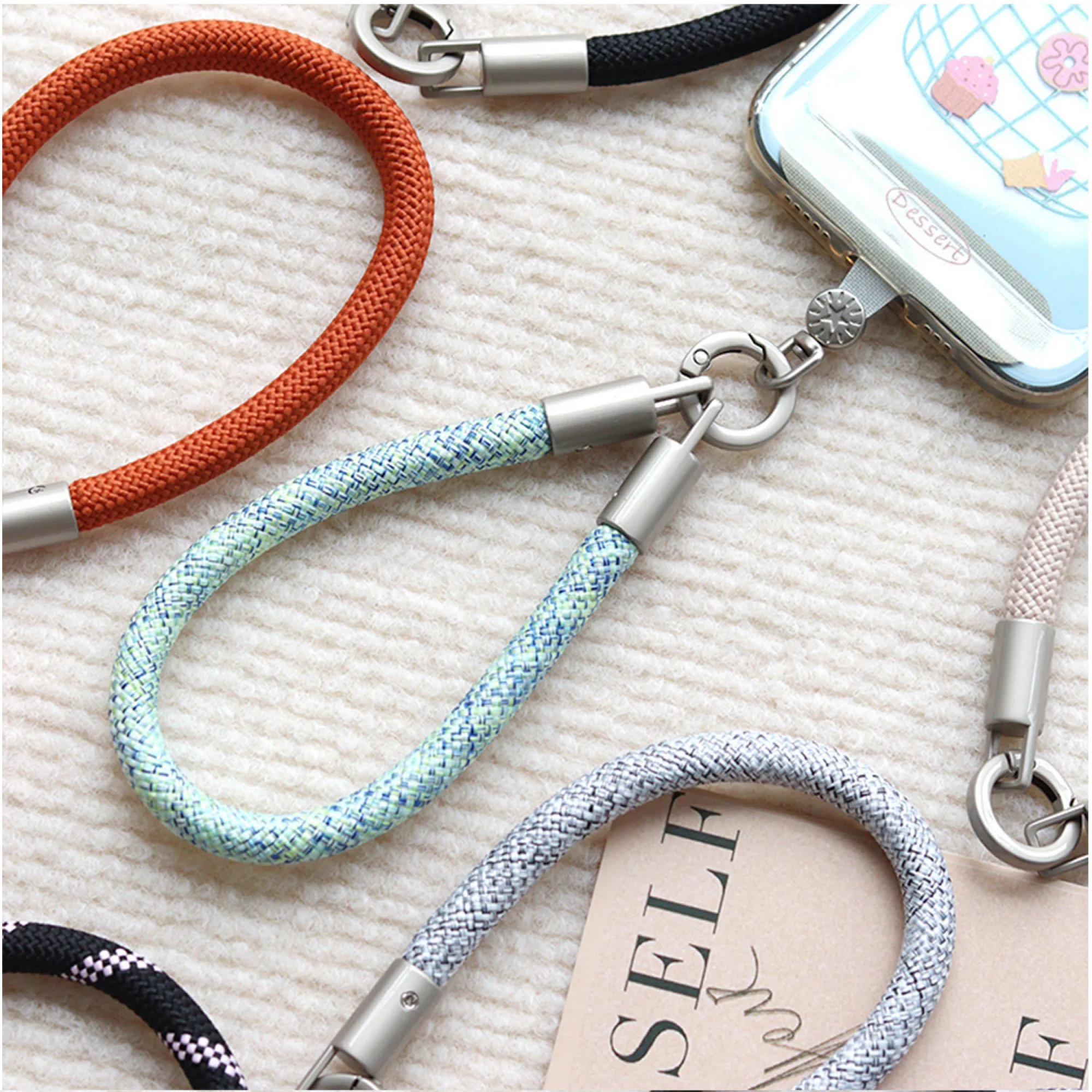 Woven Polyester Wrist Strap with Zinc Alloy Hardware for Phone Cases and Keychains thumbnail 2