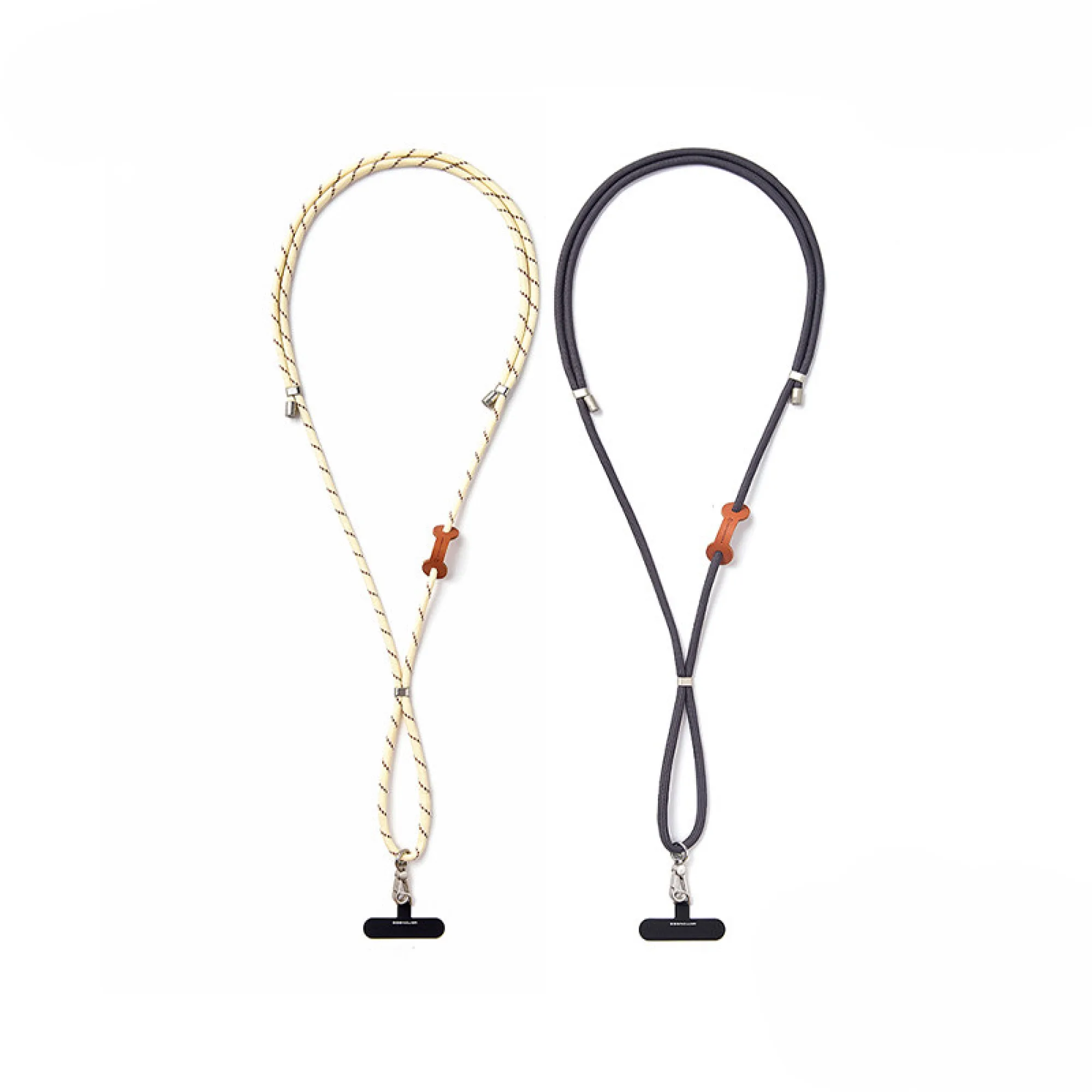 Adjustable Phone Lanyard Strap with Metal Hardware and T-shaped Tether Patch