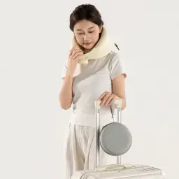 U-Shaped Neck Pillow with Memory Foam and Ice Silk Cover thumbnail 3