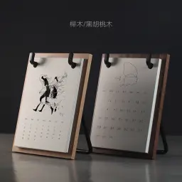 Wooden Desk Calendar with Iron Frame thumbnail 2