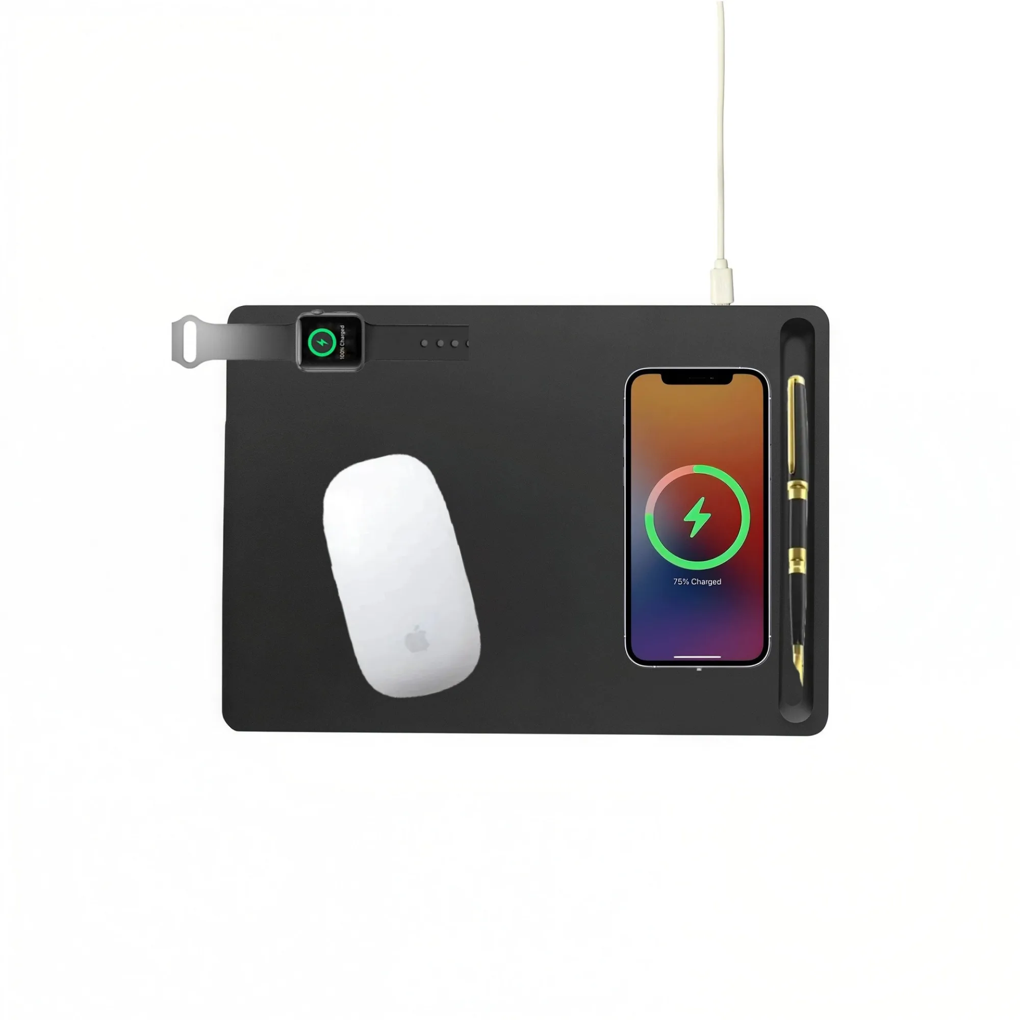 15W Wireless Charging Mouse Pad with Watch Charging thumbnail 3
