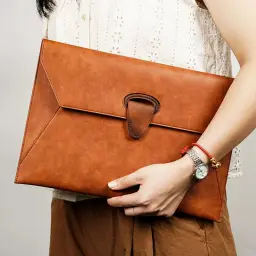 A4 PU Leather Document Bag with Buckle Closure thumbnail 2