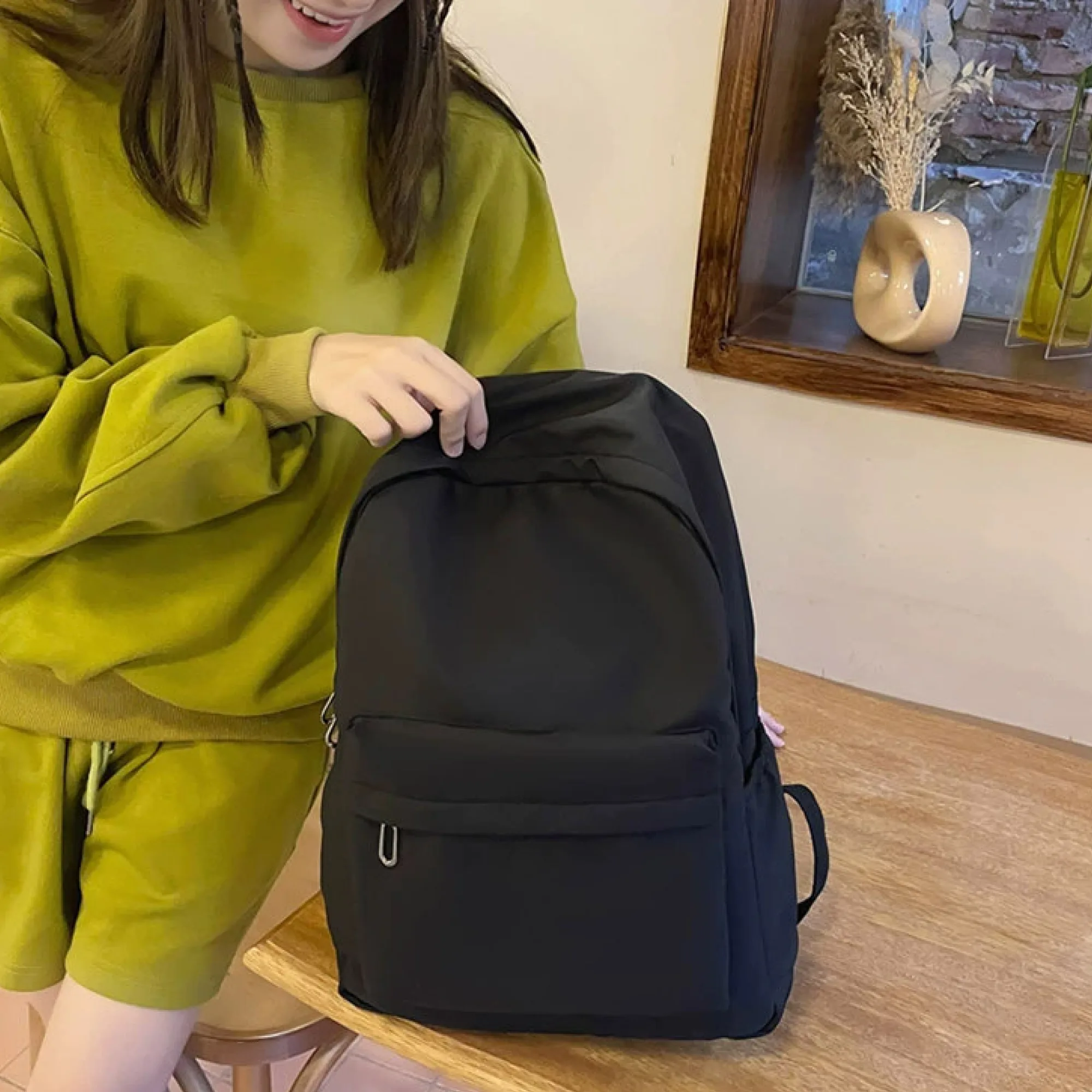 Lightweight Foldable Nylon Backpack with Laptop Sleeve thumbnail 6