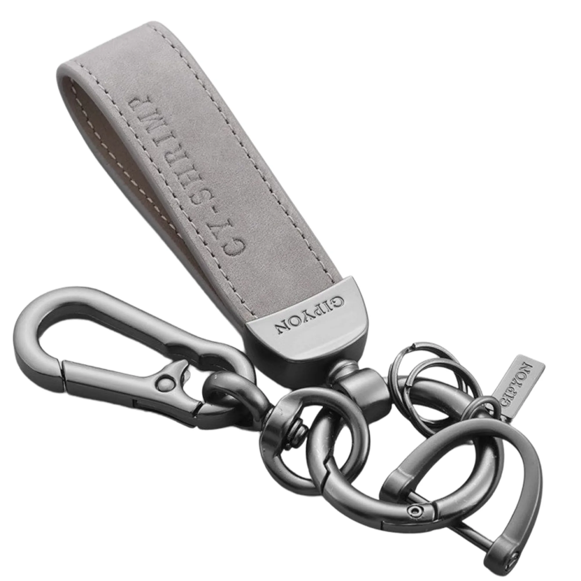 Leather Keychain with Zinc Alloy Key Ring — View 1
