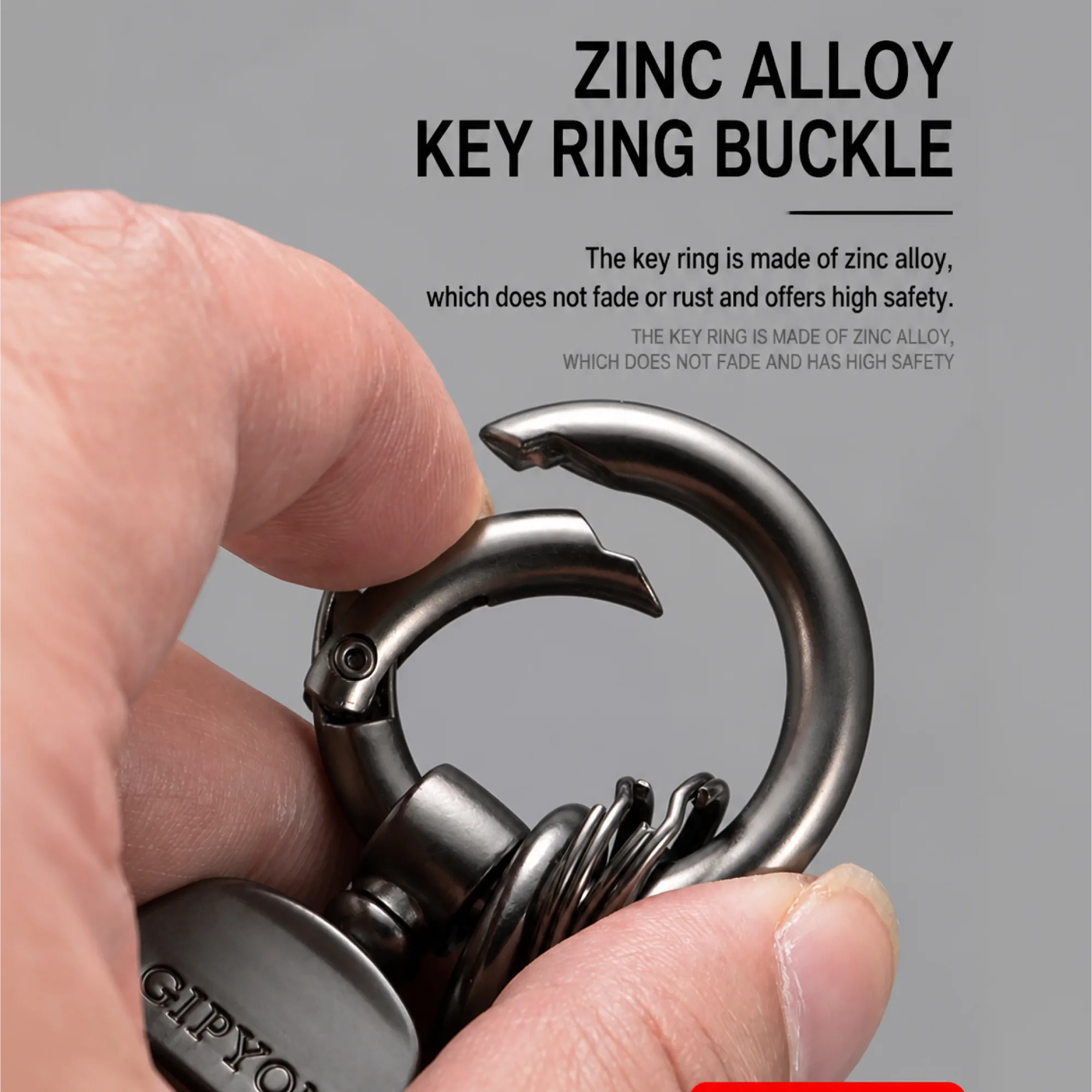 Leather Keychain with Zinc Alloy Key Ring thumbnail 3