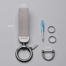 Leather Keychain with Zinc Alloy Key Ring thumbnail 5
