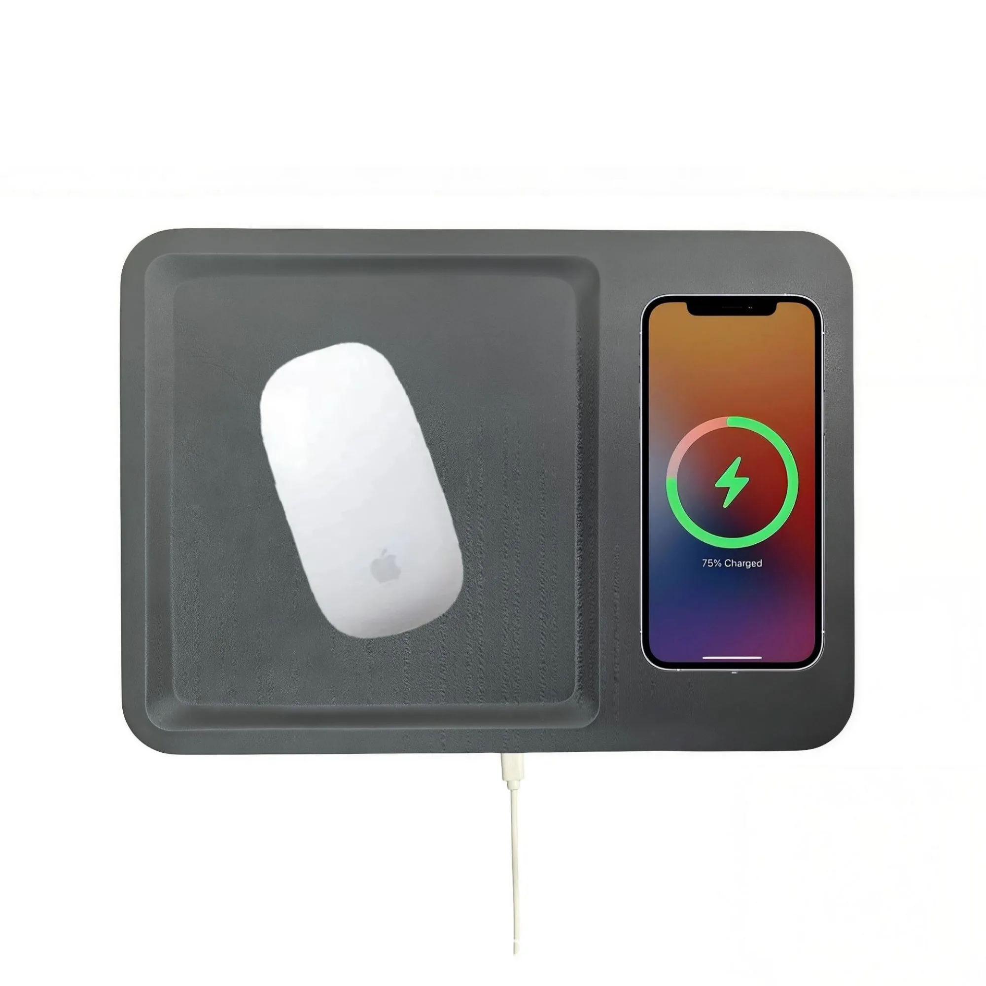 PU Leather Wireless Charging Desk Organizer with 15W Output thumbnail 3