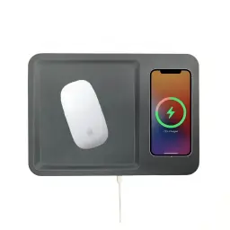 PU Leather Wireless Charging Desk Organizer with 15W Output thumbnail 3