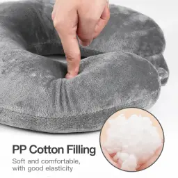 U-Shaped Neck Pillow with Crystal Velvet Cover and PP Cotton Filling thumbnail 4