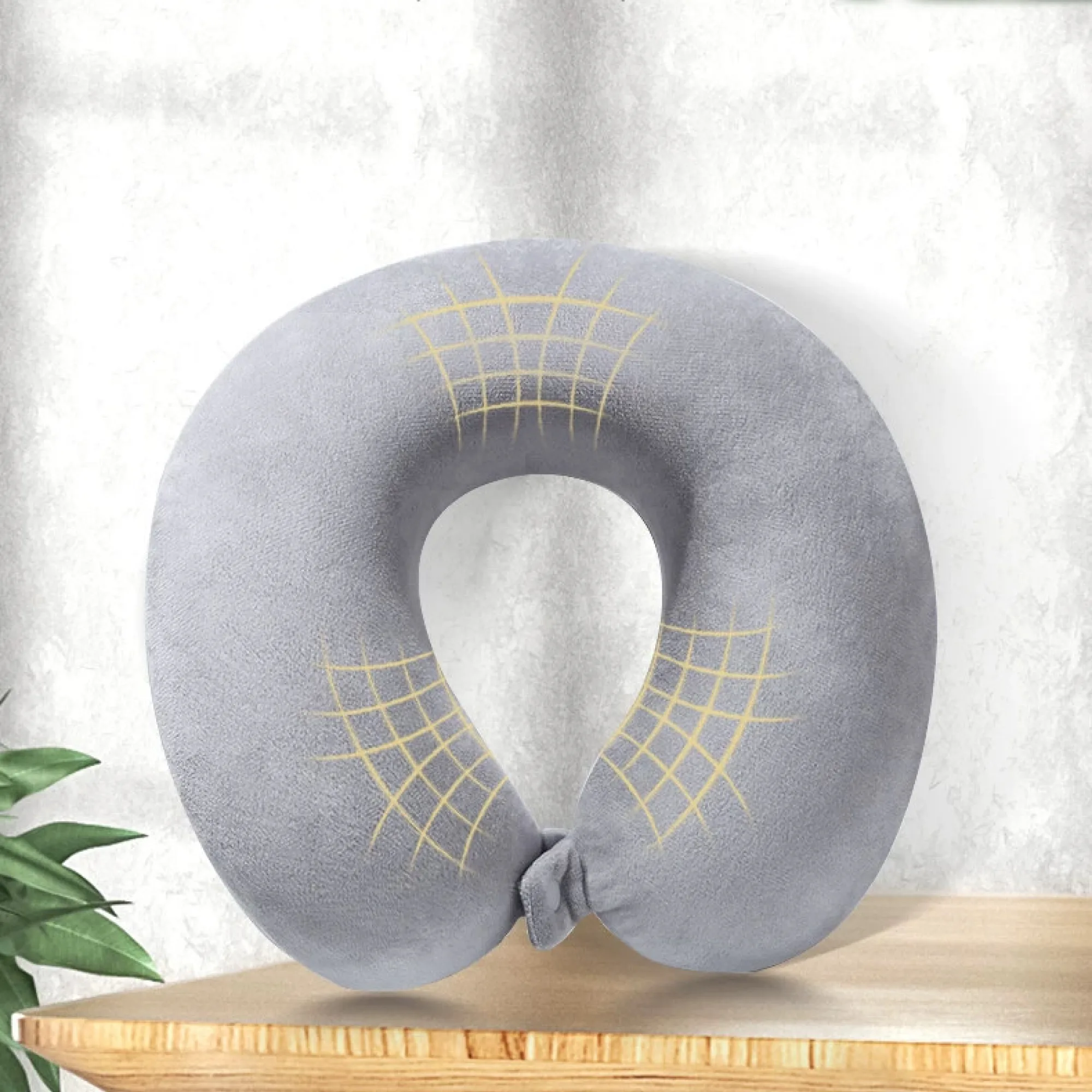 U-Shaped Neck Pillow with Crystal Velvet Cover and PP Cotton Filling thumbnail 2