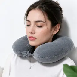 U-Shaped Neck Pillow with Crystal Velvet Cover and PP Cotton Filling thumbnail 3