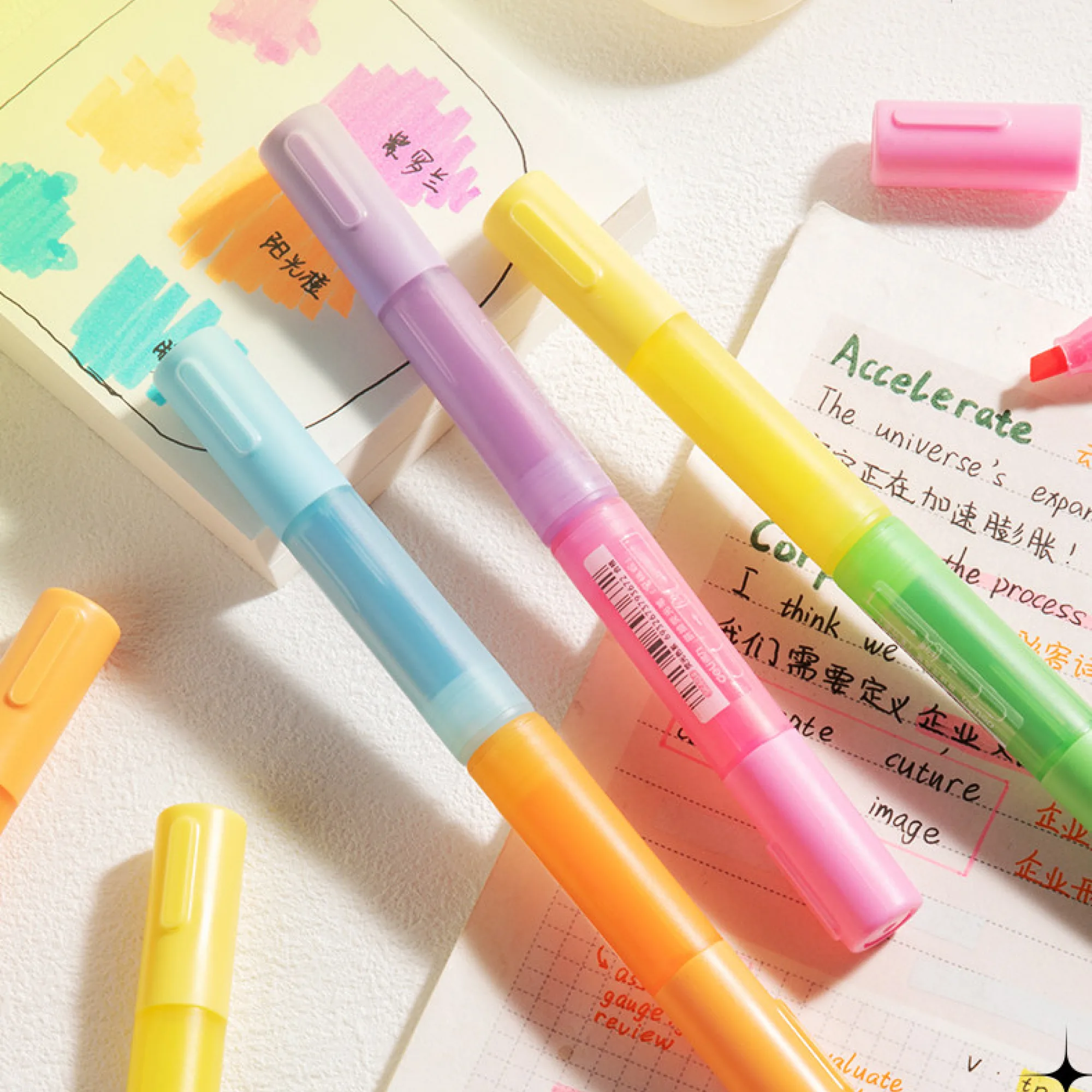 Deli SK404 Mini Connectable Fluorescent Highlighter Pen thumbnail 4