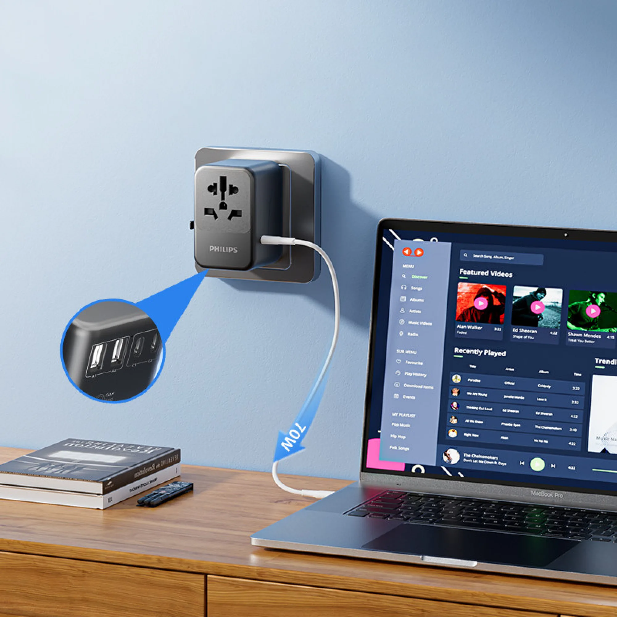 Philips SPB1014 Multi-Standard Travel Adapter with USB Charging thumbnail 3
