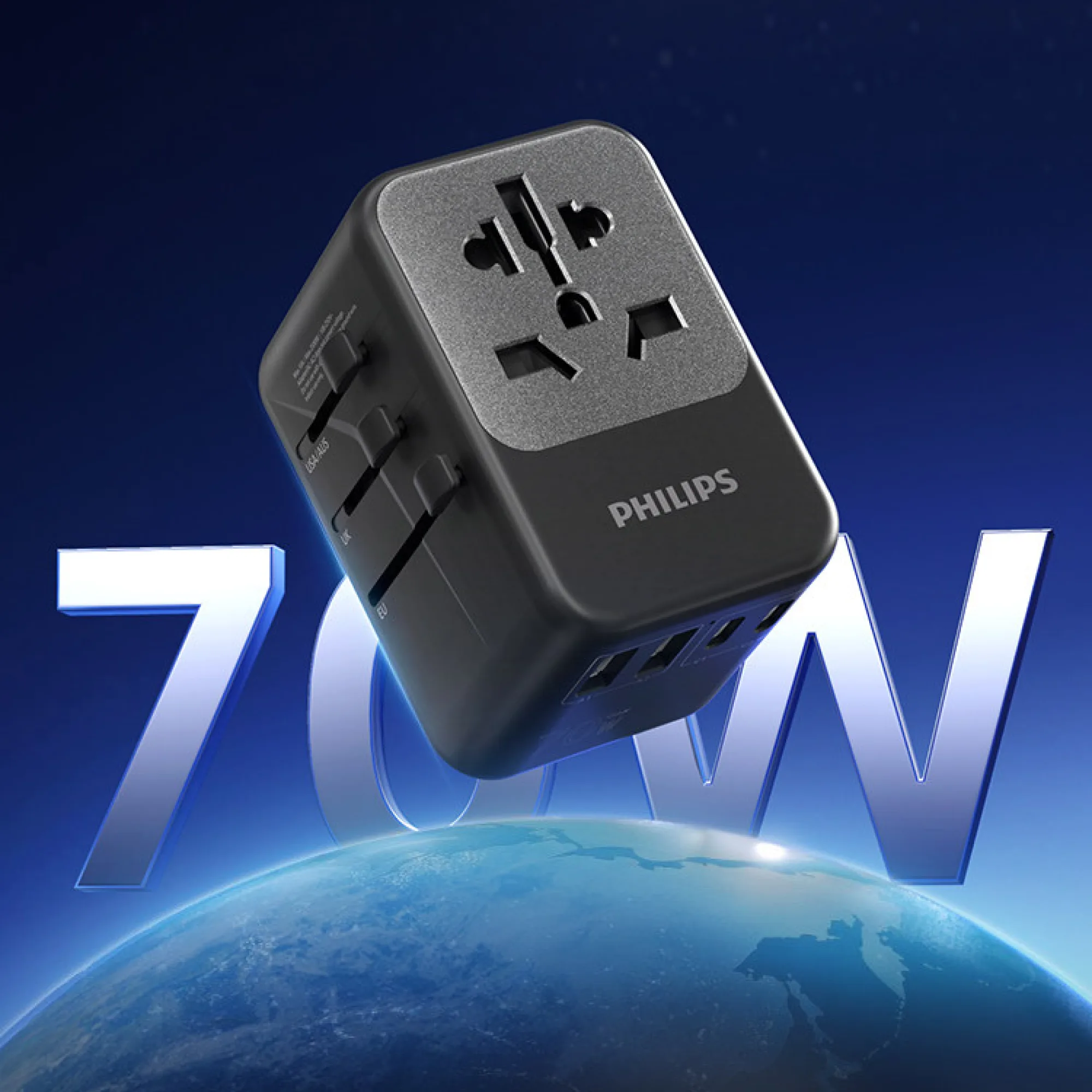 Philips SPB1014 Multi-Standard Travel Adapter with USB Charging