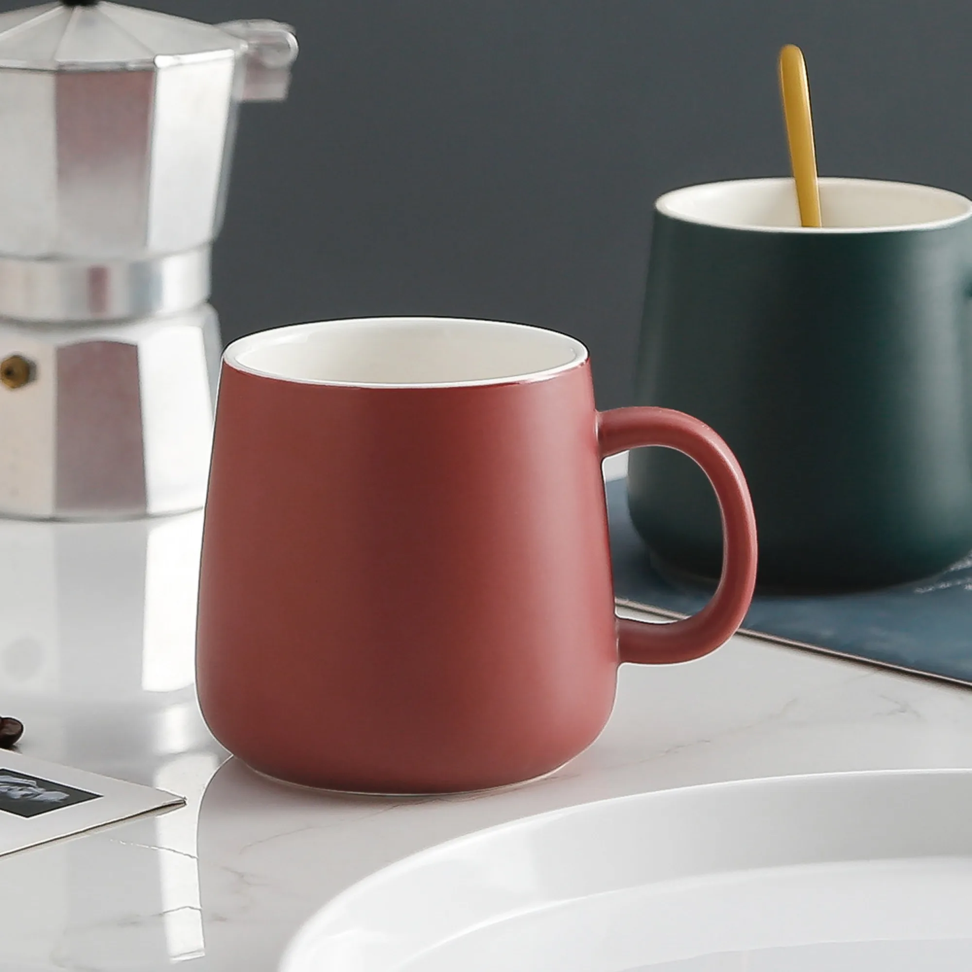 Ceramic Mug with Lid and Spoon Options thumbnail 2